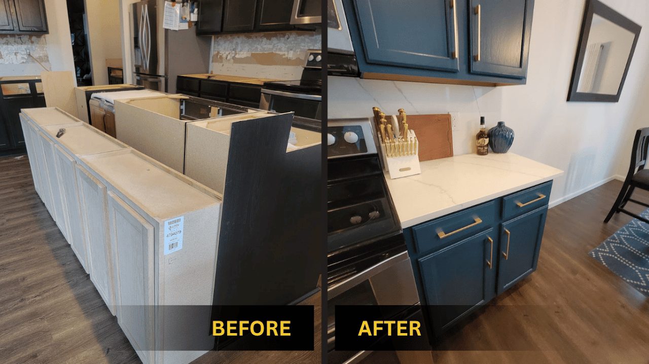 Kitchen remodel before and after