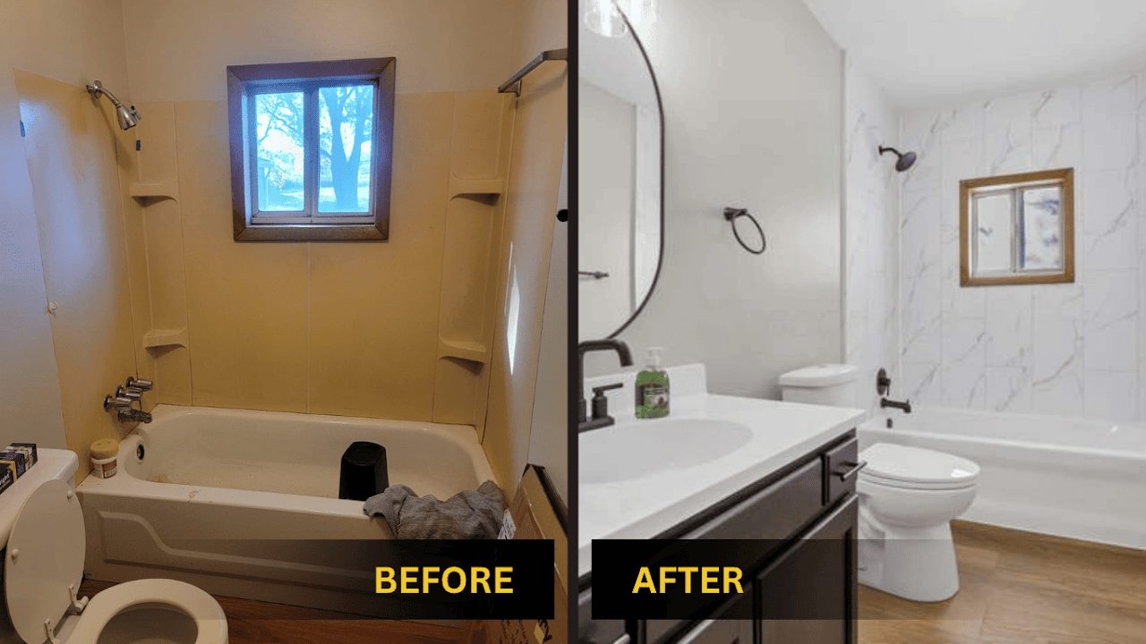 Bathroom renovation before and after