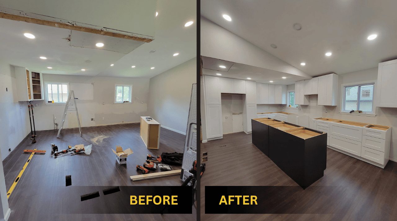 Room renovation before and after